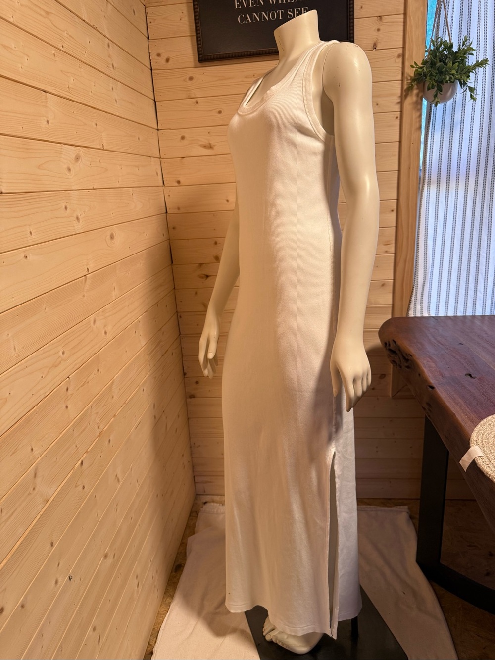 Universal Thread white Ribbed Tank Maxi Slip
